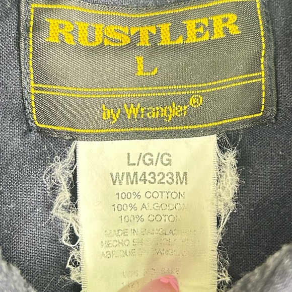 Rustler Wrangler Aztec Pearl Snap Western Shirt Mens Sz-L Short Sleeve Southwest - Picture 3 of 8